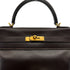 HERMES KELLY 32 RETOURNE CHOCOLAT BOXCALF HAND BAG 1975 CIRCLE E GOLD HARDWARE 90318611