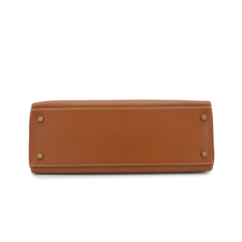 HERMES KELLY 32 RETOURNE GOLD COUCHEVEL HAND SHOULDER BAG 1995 CIRCLE Y GOLD HARDWARE 90347920