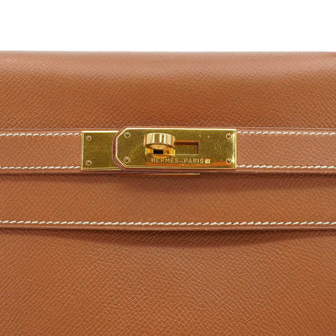 HERMES KELLY 32 RETOURNE GOLD COUCHEVEL HAND SHOULDER BAG 1995 CIRCLE Y GOLD HARDWARE 90347920