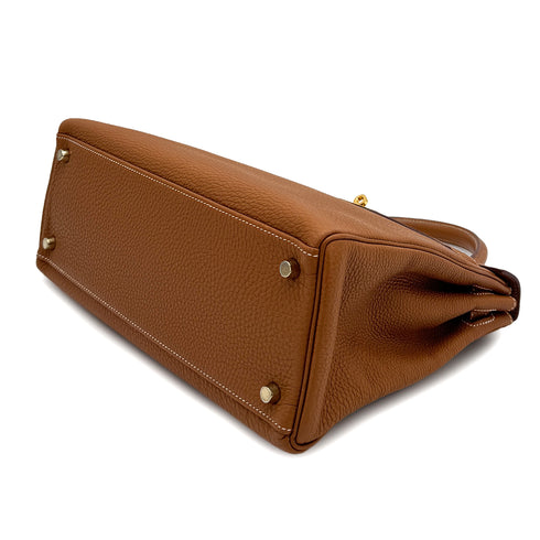HERMES KELLY 32 RETOURNE GOLD TOGO HAND SHOULDER BAG 2008 SQUARE L GOLD HARDWRE 90314424