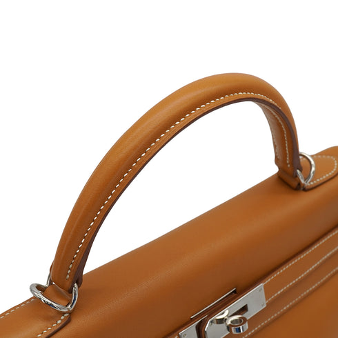 HERMES KELLY 32 RETOURNE GOLD VEAU GULLIVER HAND SHOULDER BAG 2000 SQUARE D GOLD HARDWARE 90335780