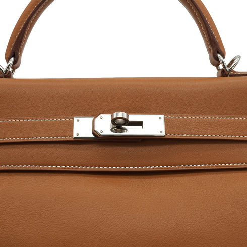 HERMES KELLY 32 RETOURNE GOLD VEAU GULLIVER HAND SHOULDER BAG 2000 SQUARE D GOLD HARDWARE 90335780