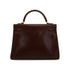 HERMES KELLY 32 RETOURNE MARRON FONCE BOX CALF HAND SHOULDER BAG 2001 SQUARE E GOLD HARDWARE 90345991