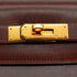 HERMES KELLY 32 RETOURNE MARRON FONCE BOX CALF HAND SHOULDER BAG 2001 SQUARE E GOLD HARDWARE 90345991