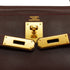 HERMES KELLY 32 RETOURNE MARRON FONCE BOX CALF HAND SHOULDER BAG 2001 SQUARE E GOLD HARDWARE 90345991