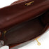 HERMES KELLY 32 RETOURNE MARRON FONCE BOX CALF HAND SHOULDER BAG 2001 SQUARE E GOLD HARDWARE 90345991