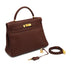 HERMES KELLY 32 RETOURNE MARRON FONCE TOGO HAND SHOULDER BAG 2000 SQUARE D GOLD HARDWARE 90331851
