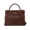 HERMES KELLY 32 RETOURNE MARRON FONCE TOGO HAND SHOULDER BAG 2001 SQUARE E PALLADIUM HARDWARE 90344359