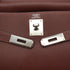 HERMES KELLY 32 RETOURNE MARRON FONCE TOGO HAND SHOULDER BAG 2001 SQUARE E PALLADIUM HARDWARE 90344359