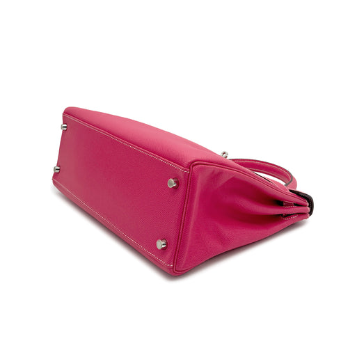 HERMES CANDY KELLY 32 RETOURNE ROSE TYRIEN RUBIS VEAU EPSOM HAND SHOULDER BAG 2011 SQUARE O PALLADIUM HARDWARE 90319698