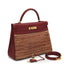 HERMES KELLY 32 RETOURNE ROUGE H CHAMONIX VIBRATO HAND BAG 2001 SQUARE E GOLD HARDWARE 90351065
