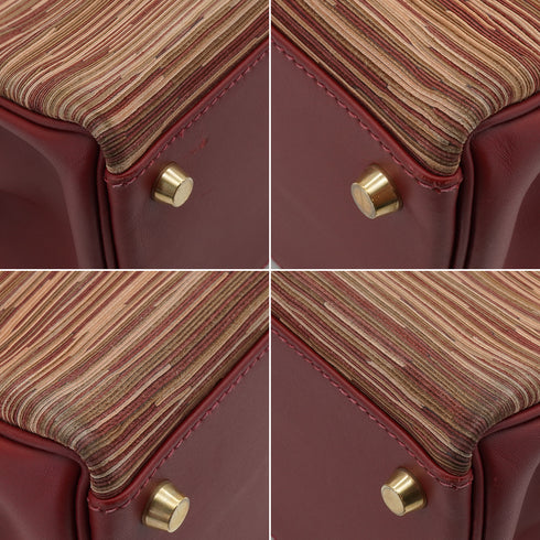 HERMES KELLY 32 RETOURNE ROUGE H CHAMONIX VIBRATO HAND BAG 2001 SQUARE E GOLD HARDWARE 90351065