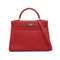 HERMES KELLY 32 RETOURNE ROUGE VIF VEAU EPSOM HAND SHOULDER BAG 2004 SQUARE H PALLADIUM HARDWARE 90334141