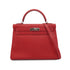 HERMES KELLY 32 RETOURNE ROUGE VIF VEAU EPSOM HAND SHOULDER BAG 2004 SQUARE H PALLADIUM HARDWARE 90334141