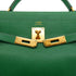 HERMES KELLY 32 RETOURNE VERT COURCHEVEL HAND SHOULDER BAG 1991 CIRCLE U GOLD HARDWARE 90346655