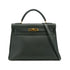 HERMES KELLY 32 RETOURNE VERT VEAU GULLIVER HAND SHOULDER BAG 1995 CIRCLE Y GOLD HARDWARE 90323090