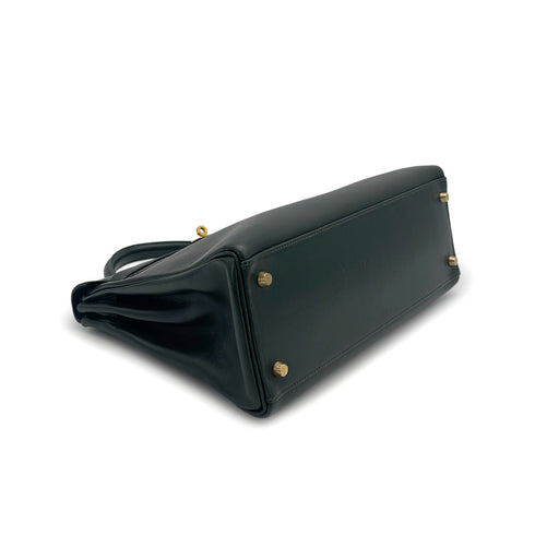 HERMES KELLY 32 RETOURNE VERT VEAU GULLIVER HAND SHOULDER BAG 1995 CIRCLE Y GOLD HARDWARE 90323090