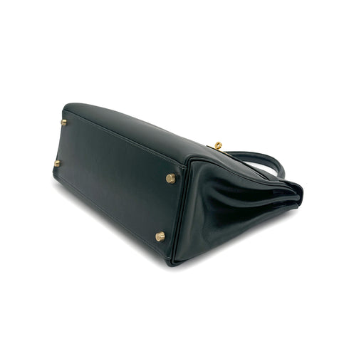 HERMES KELLY 32 RETOURNE VERT VEAU GULLIVER HAND SHOULDER BAG 1995 CIRCLE Y GOLD HARDWARE 90323090
