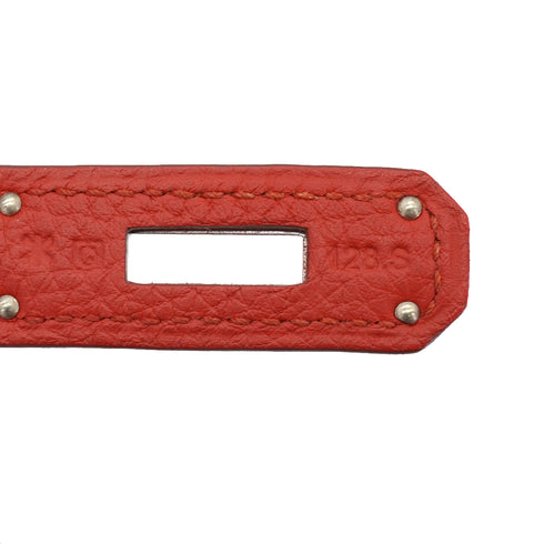 HERMES KELLY 32 ROUGE GARANCE TOGO HAND SHOULDER BAG 2013 SQUARE Q PALLADIUM HARDWARE 90335579