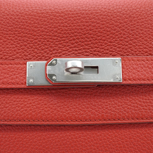 HERMES KELLY 32 ROUGE GARANCE TOGO HAND SHOULDER BAG 2013 SQUARE Q PALLADIUM HARDWARE 90335579