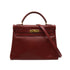 HERMES KELLY 32 RETOURNE ROUGE H BOX CALF HAND SHOULDER BAG 1993 CIRCLE W GOLD HARDWARE 90343415