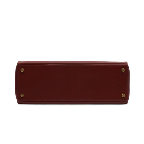 HERMES KELLY 32 RETOURNE ROUGE H BOX CALF HAND SHOULDER BAG 1993 CIRCLE W GOLD HARDWARE 90343415
