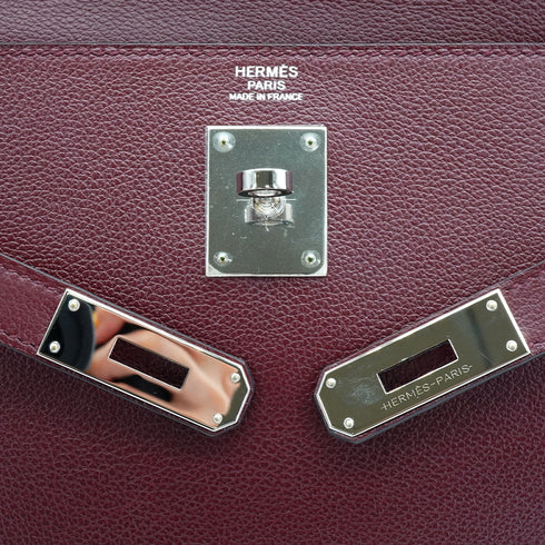HERMES KELLY 32 ROUGE H EVERCOLOR HAND SHOULDER BAG 2018 C STAMP PALLADIUM HARDWARE 90339640