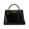 HERMES KELLY 32 SELLIER BLACK BOXCALF HAND SHOULDER BAG 1990 CIRCLE T GOLD HARDWARE 90328917