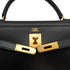 HERMES KELLY 32 SELLIER BLACK BOXCALF HAND SHOULDER BAG 1992 CIRCLE V GOLD HARDWARE 90326661