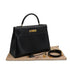HERMES KELLY 32 SELLIER BLACK BOX CALF HAND SHOULDER BAG 1995 CIRCLE Y GOLD HARDWARE 90338345