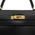 HERMES KELLY 32 SELLIER BLACK BOX CALF HAND SHOULDER BAG 1995 CIRCLE Y GOLD HARDWARE 90338345