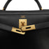 HERMES KELLY 32 SELLIER BLACK BOX CALF HAND SHOULDER BAG 1995 CIRCLE Y GOLD HARDWARE 90338345