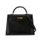 HERMES KELLY 32 SELLIER BLACK BOX CALF HAND SHOULDER BAG 1996 CIRCLE Z GOLD HARDWARE 90344358