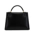 HERMES KELLY 32 SELLIER BLACK BOX CALF HAND SHOULDER BAG 1998 SQUARE B GOLD HARDWARE 90333892