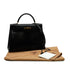 HERMES KELLY 32 SELLIER BLACK BOX CALF HAND SHOULDER BAG 1998 SQUARE B GOLD HARDWARE 90347762