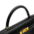 HERMES KELLY 32 SELLIER BLACK BOX CALF HAND SHOULDER BAG 1998 SQUARE B GOLD HARDWARE 90347762