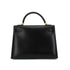HERMES KELLY 32 SELLIER BLACK BOX CALF HAND SHOULDER BAG 2002 SQUARE F GOLD HARDWARE 90331660