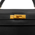 HERMES KELLY 32 SELLIER BLACK BOX CALF HAND SHOULDER BAG 2002 SQUARE F GOLD HARDWARE 90331660