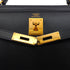 HERMES KELLY 32 SELLIER BLACK BOX CALF HAND SHOULDER BAG 2002 SQUARE F GOLD HARDWARE 90331660