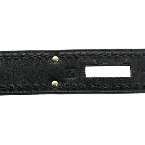 HERMES KELLY 32 SELLIER BLACK BOX CALF HAND SHOULDER BAG 2007 SQUARE K PALLADIUM HARDWARE 90347758