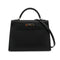 HERMES KELLY 32 SELLIER BLACK BOX CALF HAND SHOULDER BAG 2007 SQUARE K PALLADIUM HARDWARE 90347758
