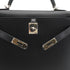 HERMES KELLY 32 SELLIER BLACK BOX CALF HAND SHOULDER BAG 2007 SQUARE K PALLADIUM HARDWARE 90347758