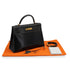 HERMES KELLY 32 SELLIER BLACK LISSE HAND SHOULDER BAG 2001 SQUARE E GOLD HARDWARE 90325808