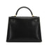 HERMES KELLY 32 SELLIER BLACK LISSE HAND SHOULDER BAG 2001 SQUARE E GOLD HARDWARE 90325808