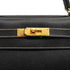 HERMES KELLY 32 SELLIER BLACK LISSE HAND SHOULDER BAG 2001 SQUARE E GOLD HARDWARE 90325808
