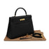 HERMES KELLY 32 SELLIER BLACK TOGO HAND SHOULDER BAG 2000 SQUARE D GOLD HARDWARE 90335566