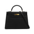 HERMES KELLY 32 SELLIER BLACK TOGO HAND SHOULDER BAG 2000 SQUARE D GOLD HARDWARE 90335566