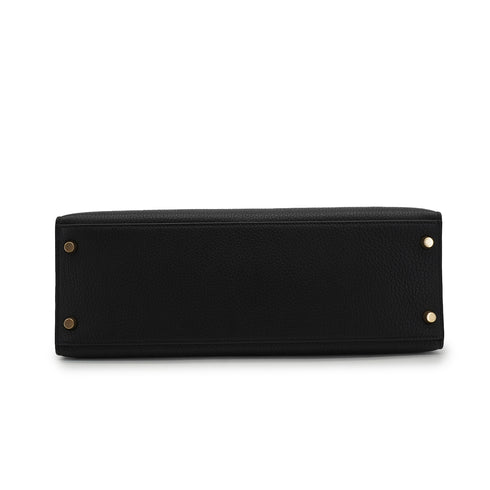 HERMES KELLY 32 SELLIER BLACK TOGO HAND SHOULDER BAG 2000 SQUARE D GOLD HARDWARE 90335566