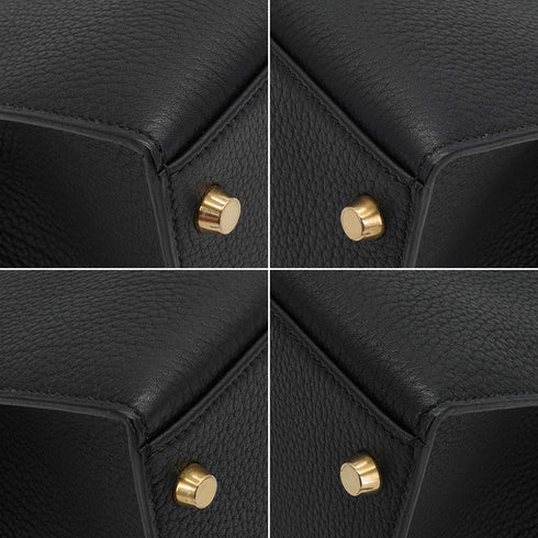 HERMES KELLY 32 SELLIER BLACK TOGO HAND SHOULDER BAG 2000 SQUARE D GOLD HARDWARE 90335566