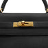 HERMES KELLY 32 SELLIER BLACK TOGO HAND SHOULDER BAG 2000 SQUARE D GOLD HARDWARE 90335566